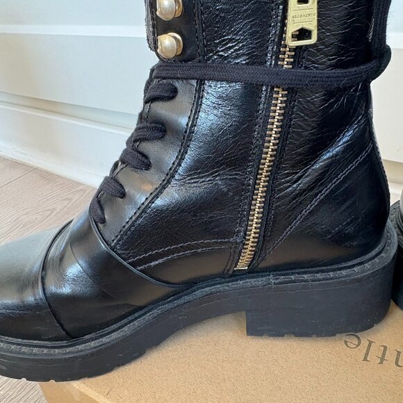 All Saints Donita Leather Ankle Combat Boots - Picture 10 of 15